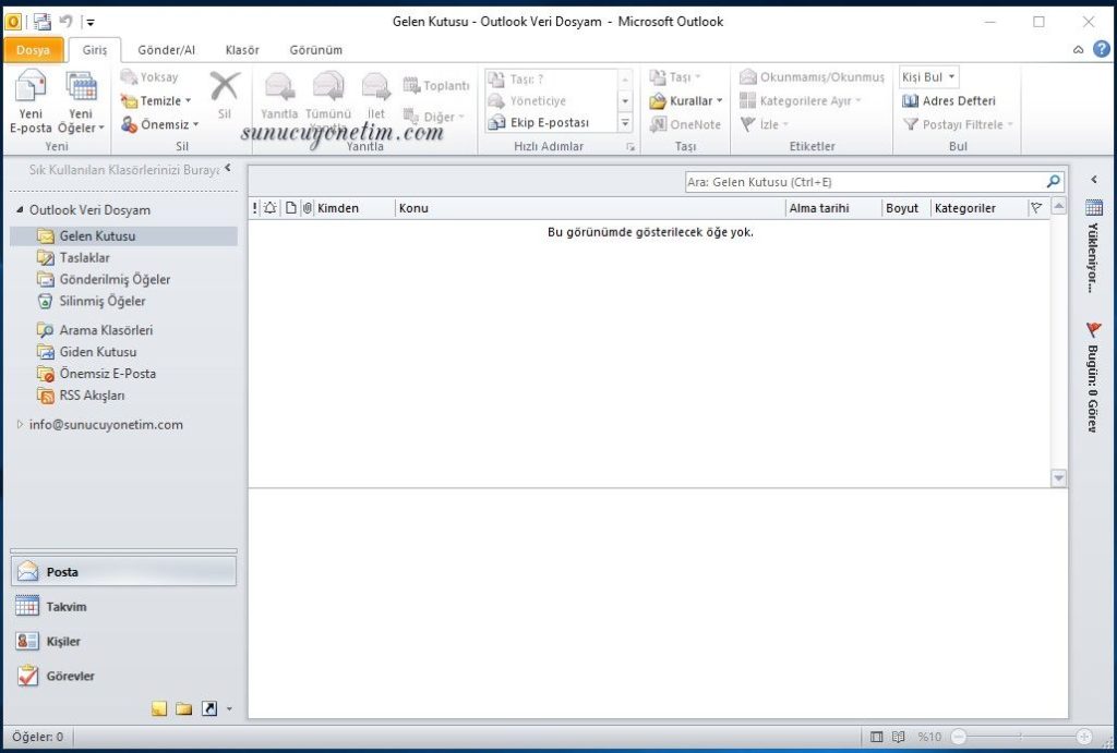 Outlook mail kurulum pop3