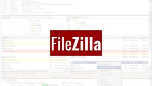 FileZilla programı arayüzü, FTP dosya transferi için kullanılan bir yazılımdır.